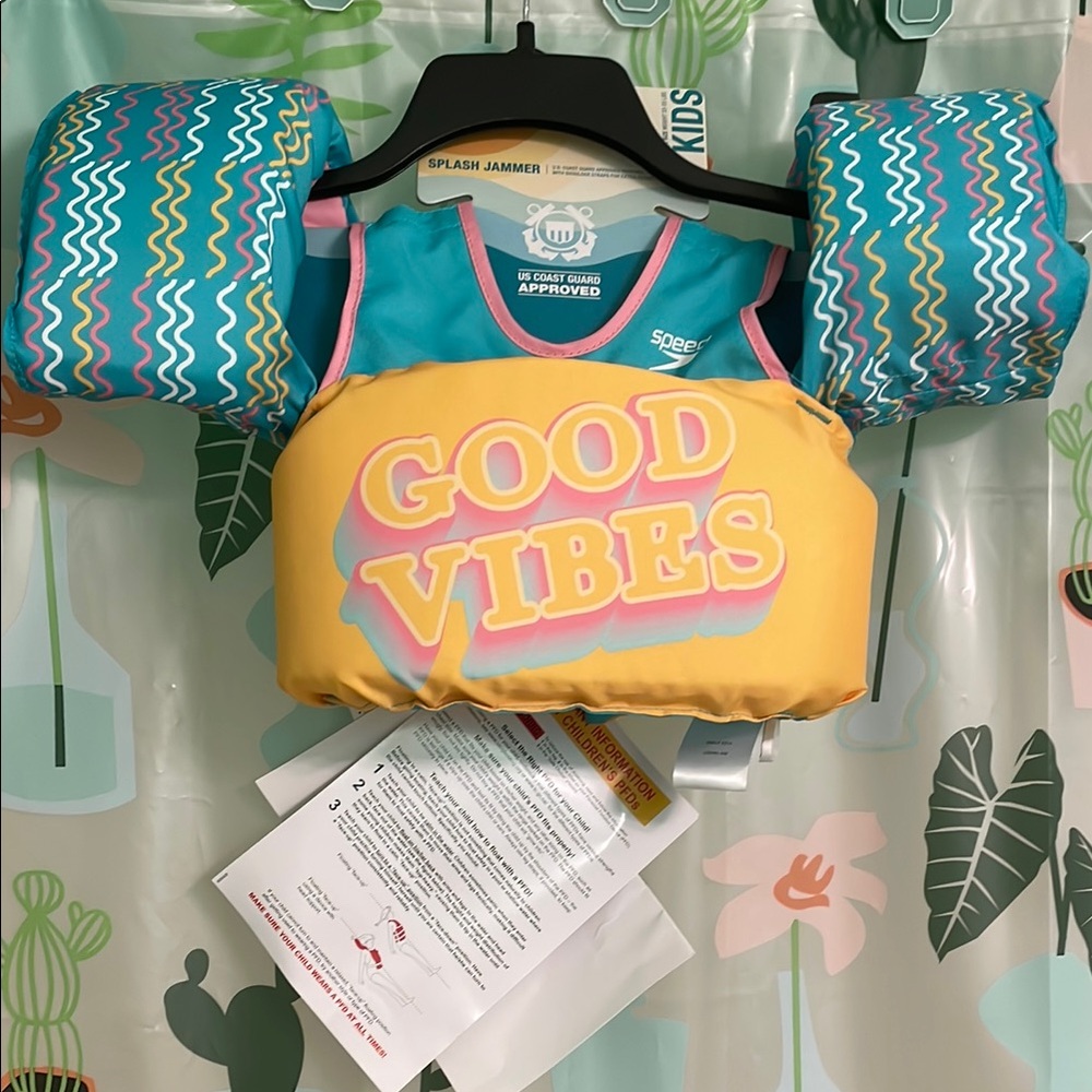 Speedo Kids GOOD VIBES Swim Vest - Yellow and Teal
